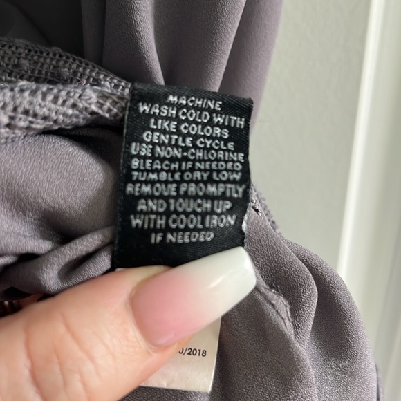 Torrid Grey Crochet trim Georgette top - Picture 7 of 9